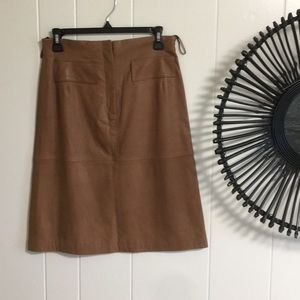 70s style brown leather skirt